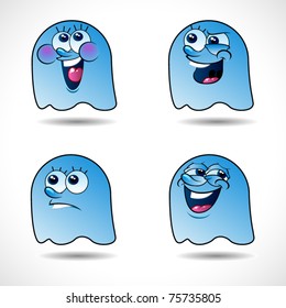 Vector ghost smileys