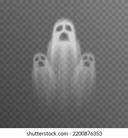 Vector ghosts isolated transparent background  Ghost PNG  Halloween object 