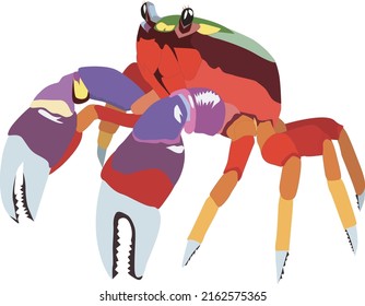 Vector giant crab. Halloween crab vector