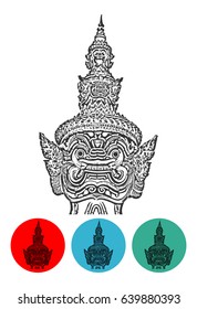 Vector - Giant of Thailand. Thailand Travel. Thai Giant isolated on white background