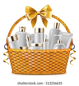Vector Gift Basket With Cosmetic Packaging