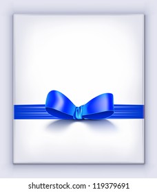 Vector gift with blue ribbon