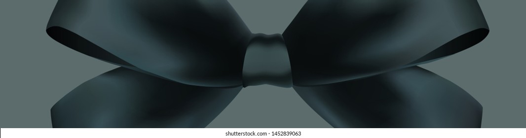 Vector gift bow, Black satin bow, Vector bow, Black Friday, Header