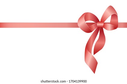 Vector gift bow with horizontal ribbon for page decor. Concept for invitation, banners, gift cards, congratulation or website layout 