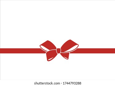 Vector gift bow with horizontal ribbon for page decor. Concept for invitation, banners, gift cards, congratulation or website layout vector.