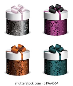Vector gift box with bow and ribbon