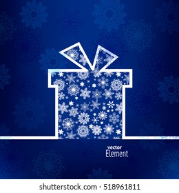 Vector gift box with christmas pattern