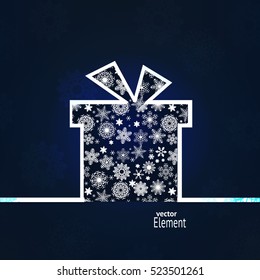 Vector gift box with christmas pattern