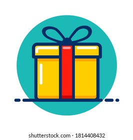 Vector gift box color icon