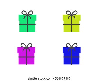Vector gift box colorful set