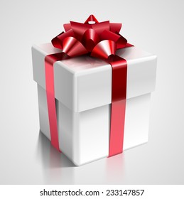 Vector gift box - design element for various holiday designs: Christmas, Valentine's day, New Year Celebrations and Birthday 
