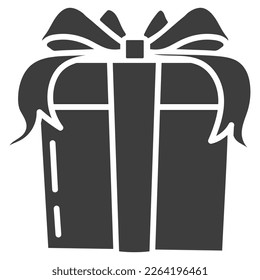 Vector Gift Box fill Icon, isolated On white Background, Can Be Use on UI Design Icon print item banner poster 