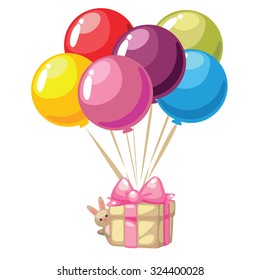 Vector gift box.Gift for girls.