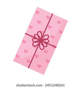 Caja de regalo de Vector con corazones sobre fondo blanco.