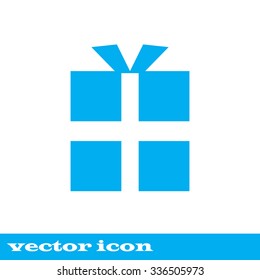 vector gift box icon. icon blue. 