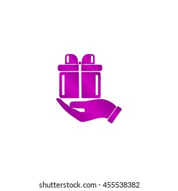 vector gift box icon. Flat design style eps 10
