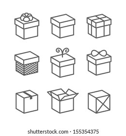 Vector Gift Box Icons, Holiday Presents