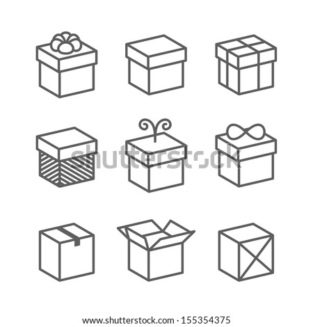 Vector Gift Box Icons, Holiday Presents
