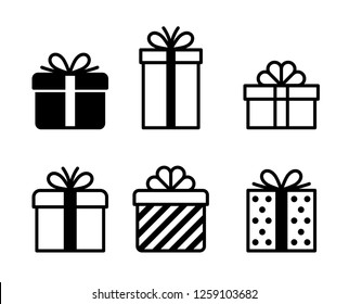 Vector gift box icons set, Simple flat design isolated on white background