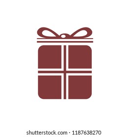 Vector gift box illustration isolated - holiday present graphic symbol - giftbox icon 