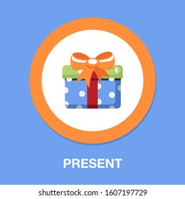 Vector Gift box illustration isolated - holiday present graphic symbol - giftbox icon