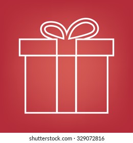 Vector gift box line icon