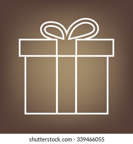 Vector gift box line icon
