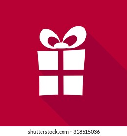 Vector Gift Box on bright red background eps 10