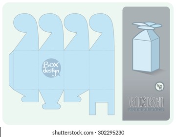 Vector Gift Box paper die cut (actual size) 