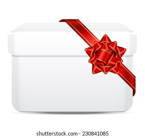 Vector gift box with red bow