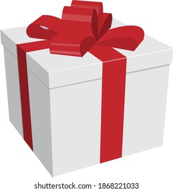 Vector of Gift Box with Red Ribbon