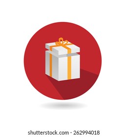 Vector gift box with ribbon 