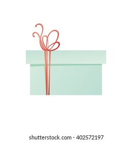Vector gift box with ribbon bow isolated design template
