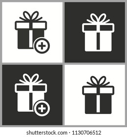 Vector gift box surprise icon. Birthday present symbol.