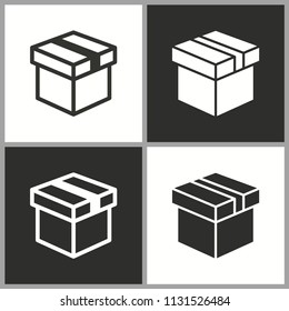 Vector gift box surprise icon. Birthday present symbol.
