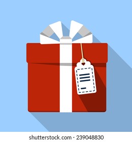 Vector Gift Box with Tag 
