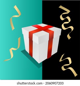 caja de regalo vectorial atada con cinta 
