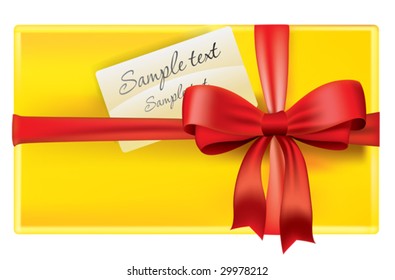 Vector gift box yellow color
