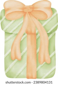 Vector gift boxes in different colours and styles . Watercolour of gift box elements for special day