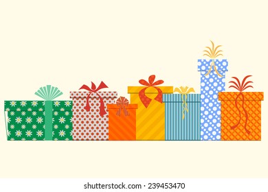 Vector Gift Boxes. Isolated. Vector illustration