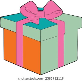 Vektorgrafik der Geschenkbox.  einzeln auf Hintergrund.