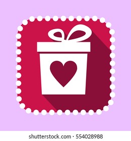Vector Gift Boxwith Heart Shape Icon