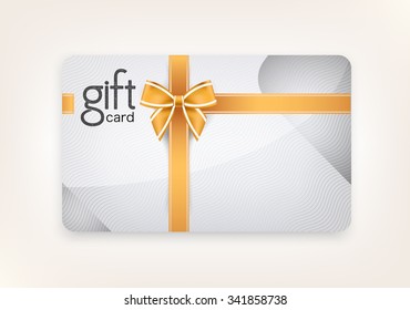 Vector gift card of decorated and golld ribbons.