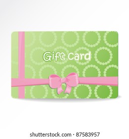 vector gift card decorated with pink bow