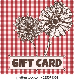 Vector gift card flower illustration