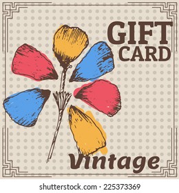 Vector gift card flower illustration