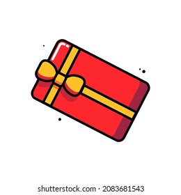 vector gift card icon with in color web design object, business, office and marketing items. Isolated on a white background