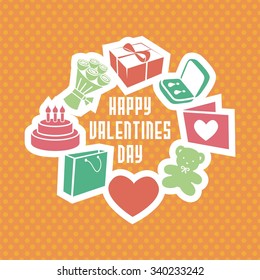 vector gift card for valentines day. Vector illustration