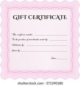 Certificado de regalo de vectores. Diseño artístico. Detallado.Fácil de imprimir. 