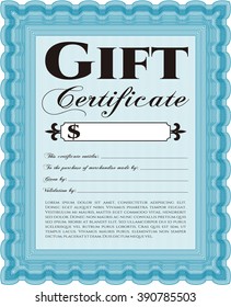 Vector Gift Certificate. With complex background. Excellent design. Customizable, Easy to edit and change colors. 